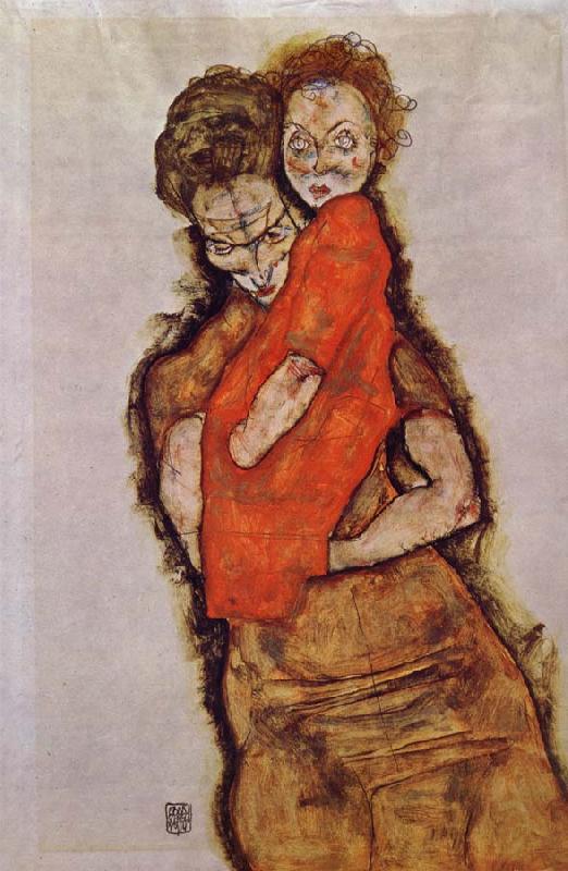 Egon Schiele Mother and Child Sweden oil painting art